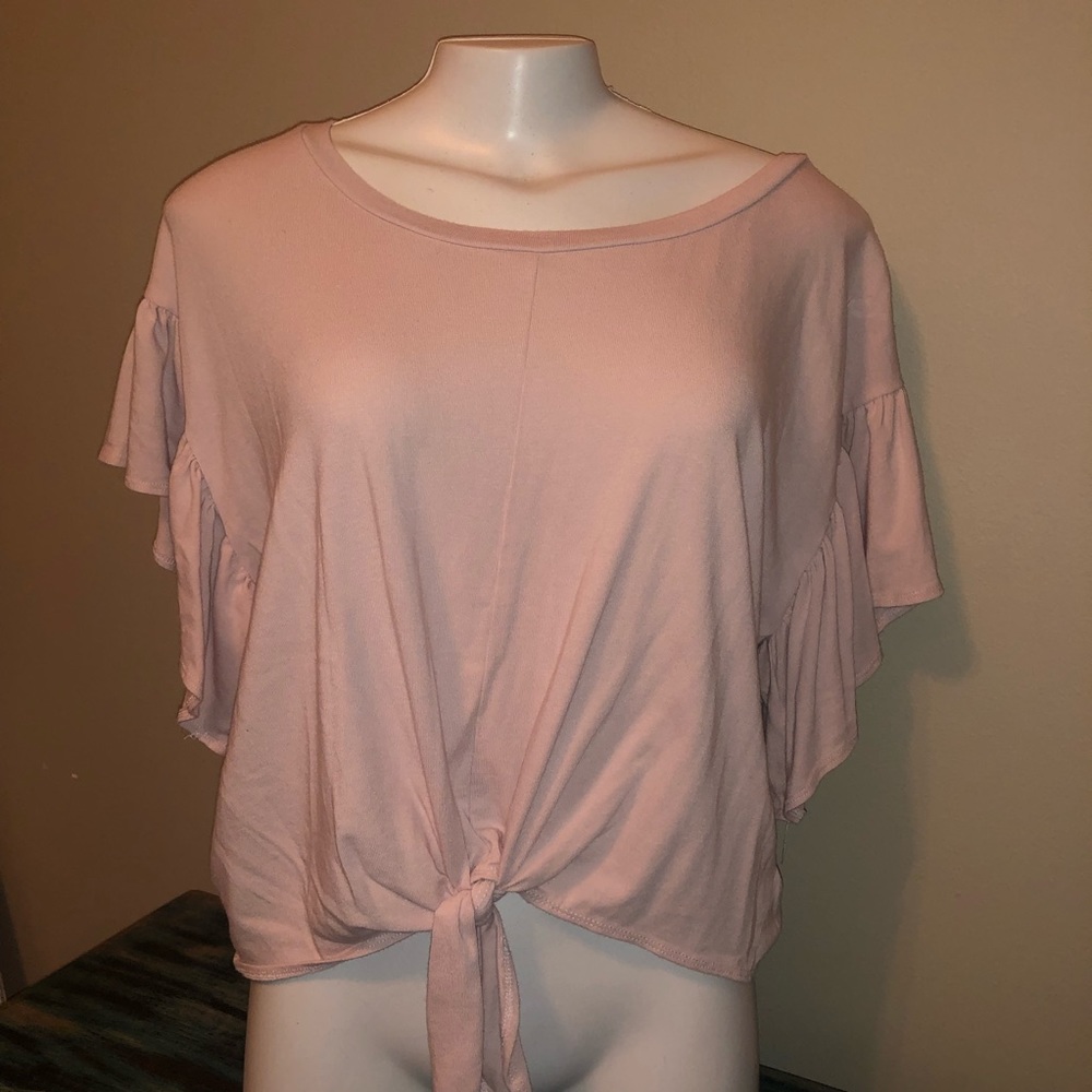 Light Pink Blouse with Ruffle Sleeves
